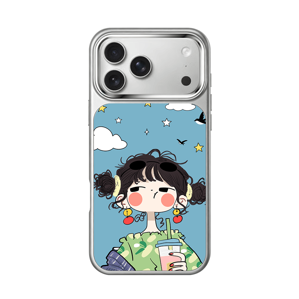 Trendy Illustrated Girl Phone Case view 3